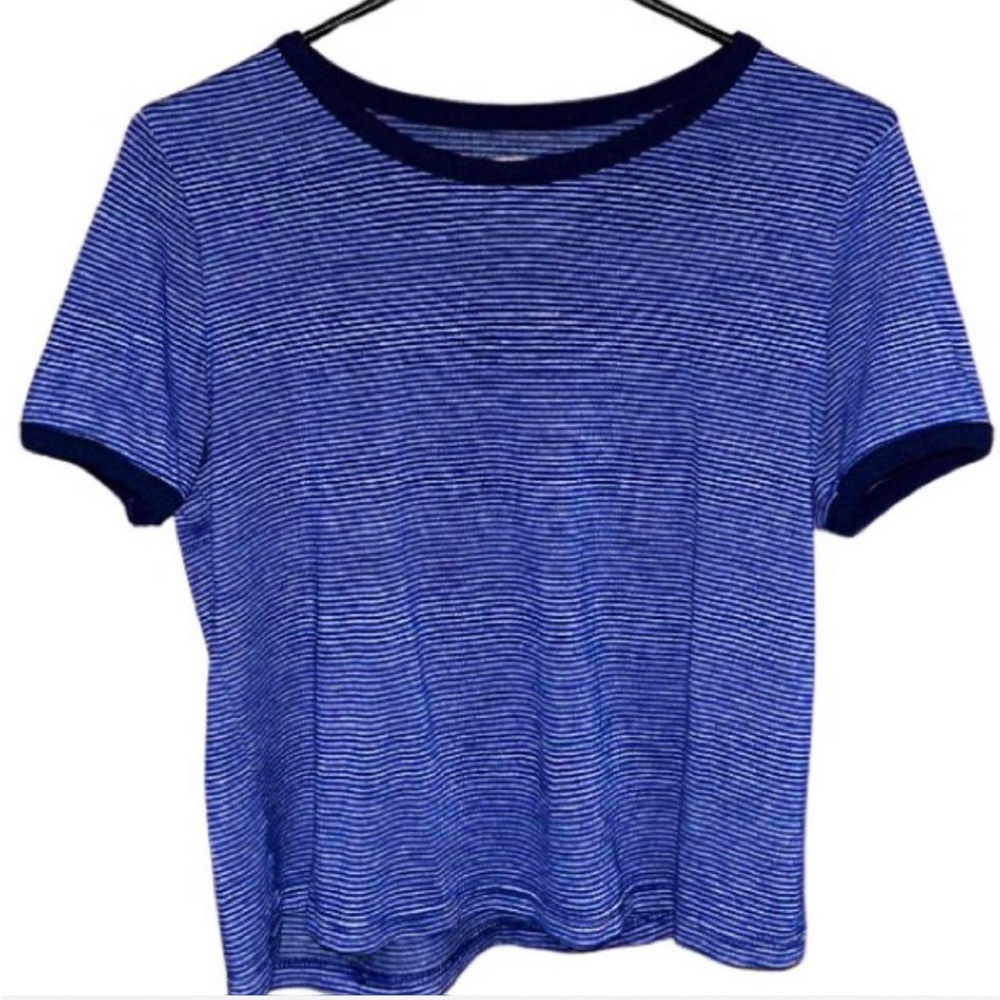 blue and white striped t-shirt | shein | size medium